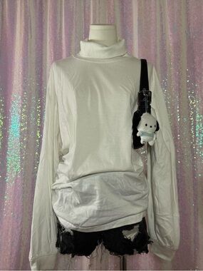 Architect White Basic Long Sleeve Mockneck Top (XXL) ★彡